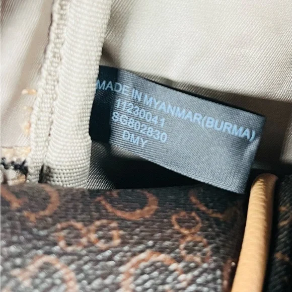 GUESS Monogram Brown and Tan Backpack - Picture 9 of 13